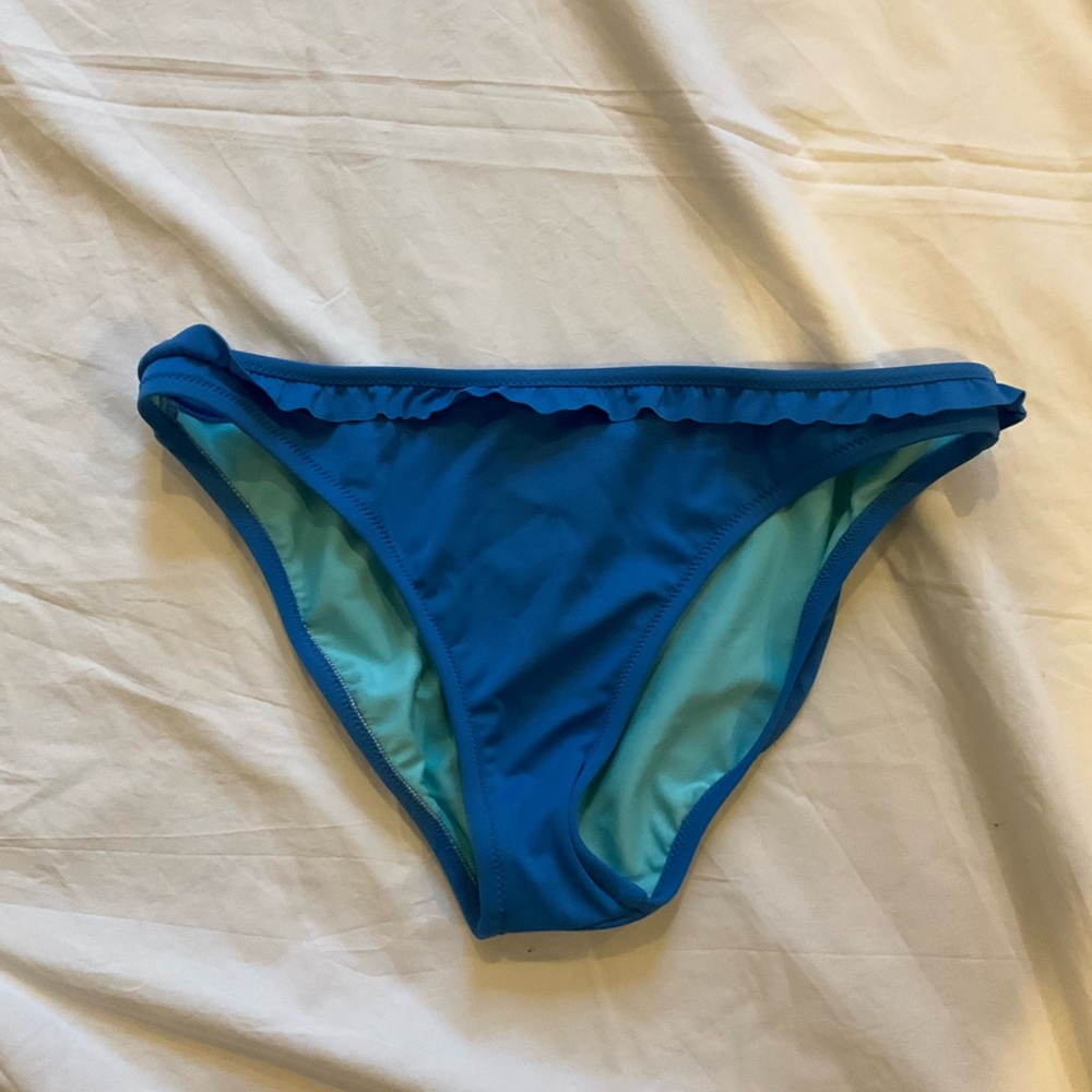 J. Crew Blue Ruffle Trim Bikini Bottoms